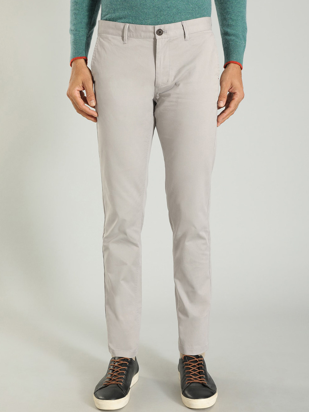 Buy Indian Terrain Men Cotton Brooklyn Slim Fit Mid Rise Trouser ...