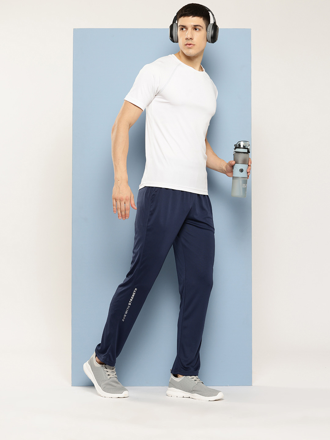 Buy Slazenger Men Regular Fit Toggle Hem Side Striped Track Pants