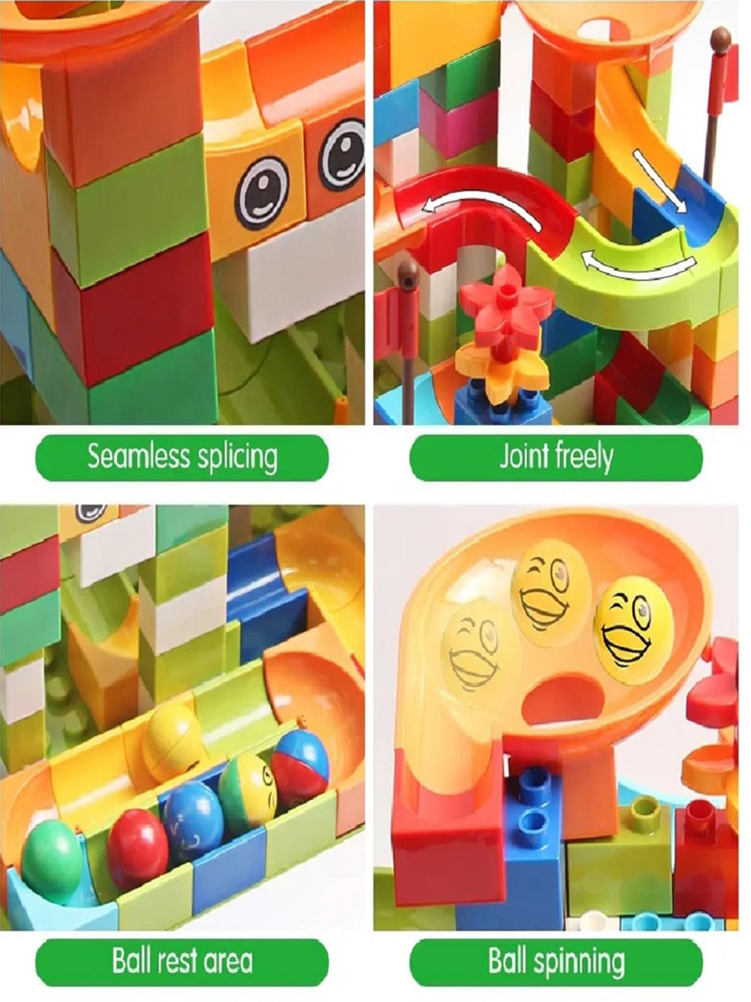 Buy ADKD Kids Marble Run Race Track Building Blocks And Brick ...