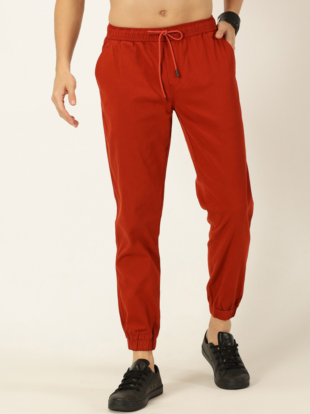 Buy Provogue Men Mid Rise Smart Slim Fit Easy Wash Joggers - Trousers ...