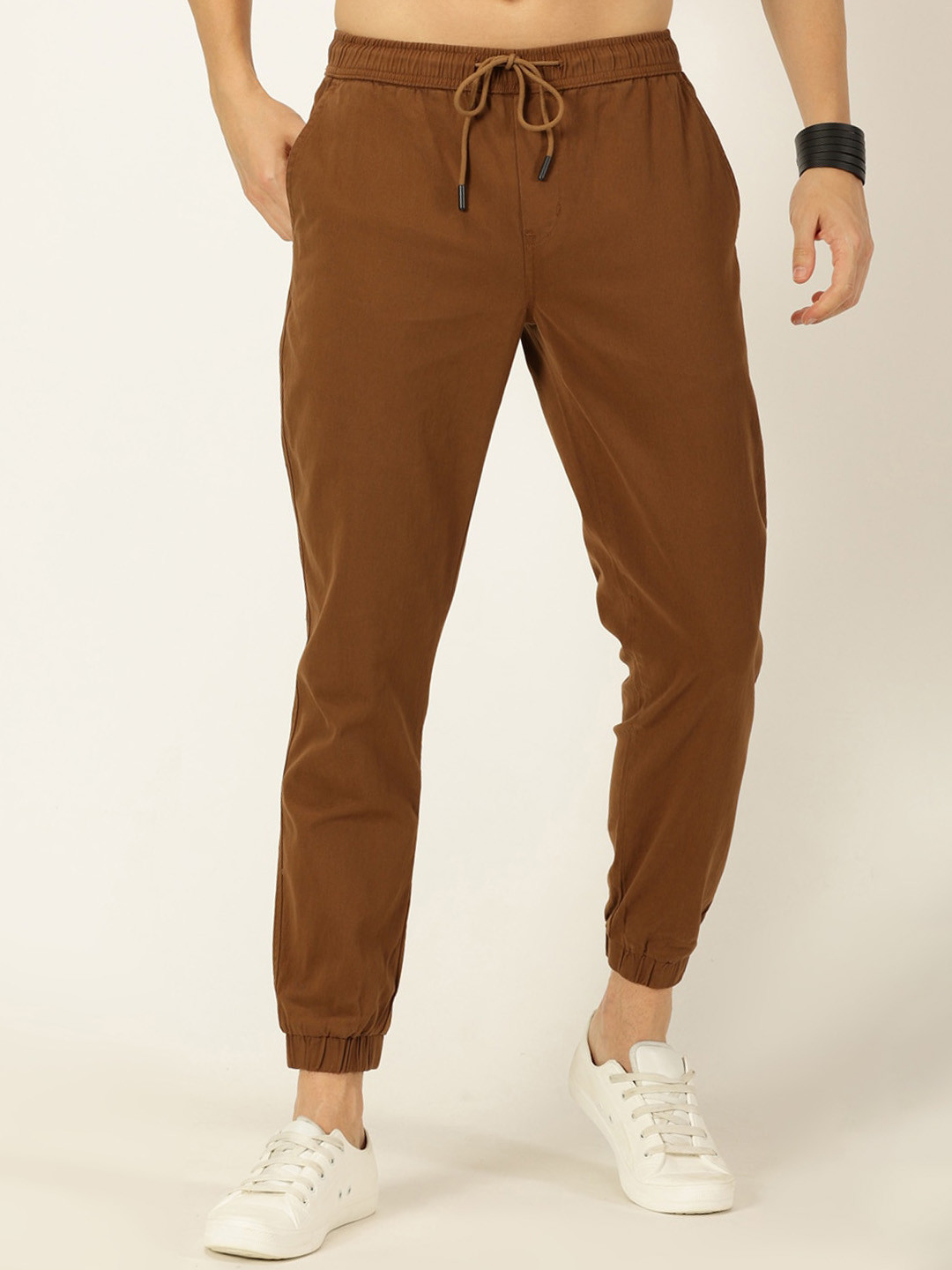 Buy Provogue Men Mid Rise Smart Slim Fit Easy Wash Joggers - Trousers ...