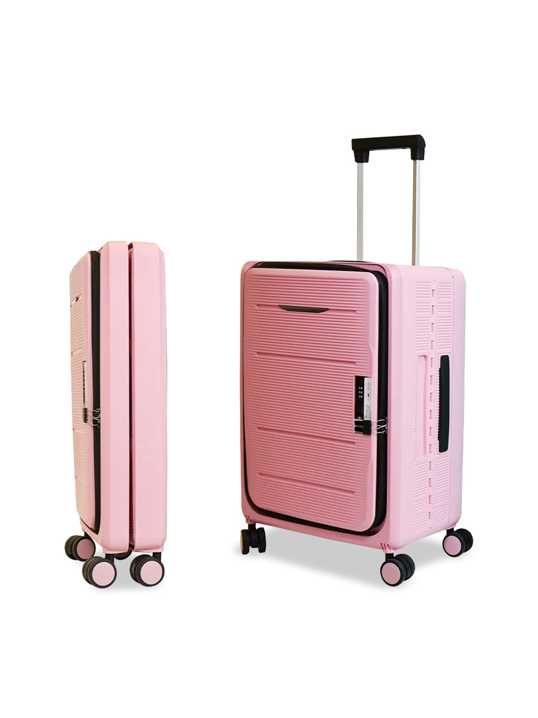 Buy USHA SHRIRAM Textured Hard Sided Cabin Trolley Suitcase 50L ...