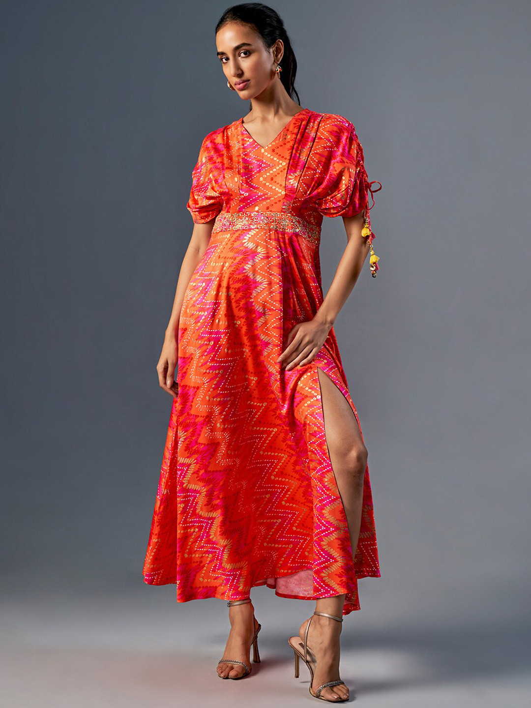 ETHNIC PATTERNED SHIRT DRESS