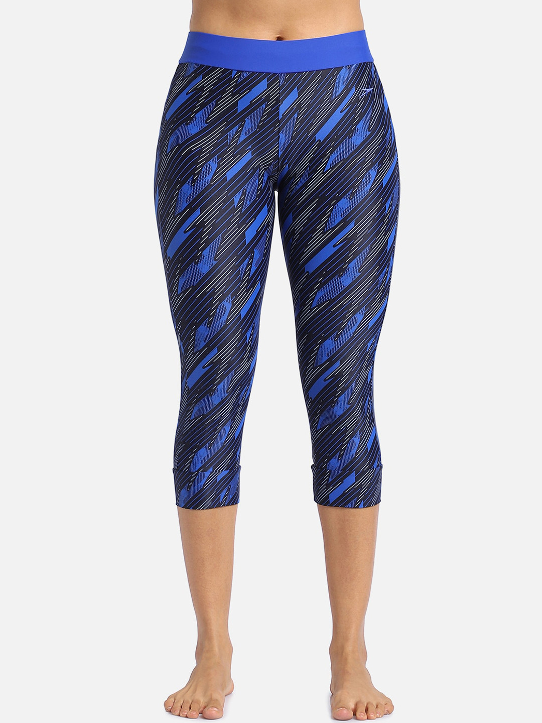 Buy Speedo Women Slim Fit High Waist Swim Capris Swim Bottoms for