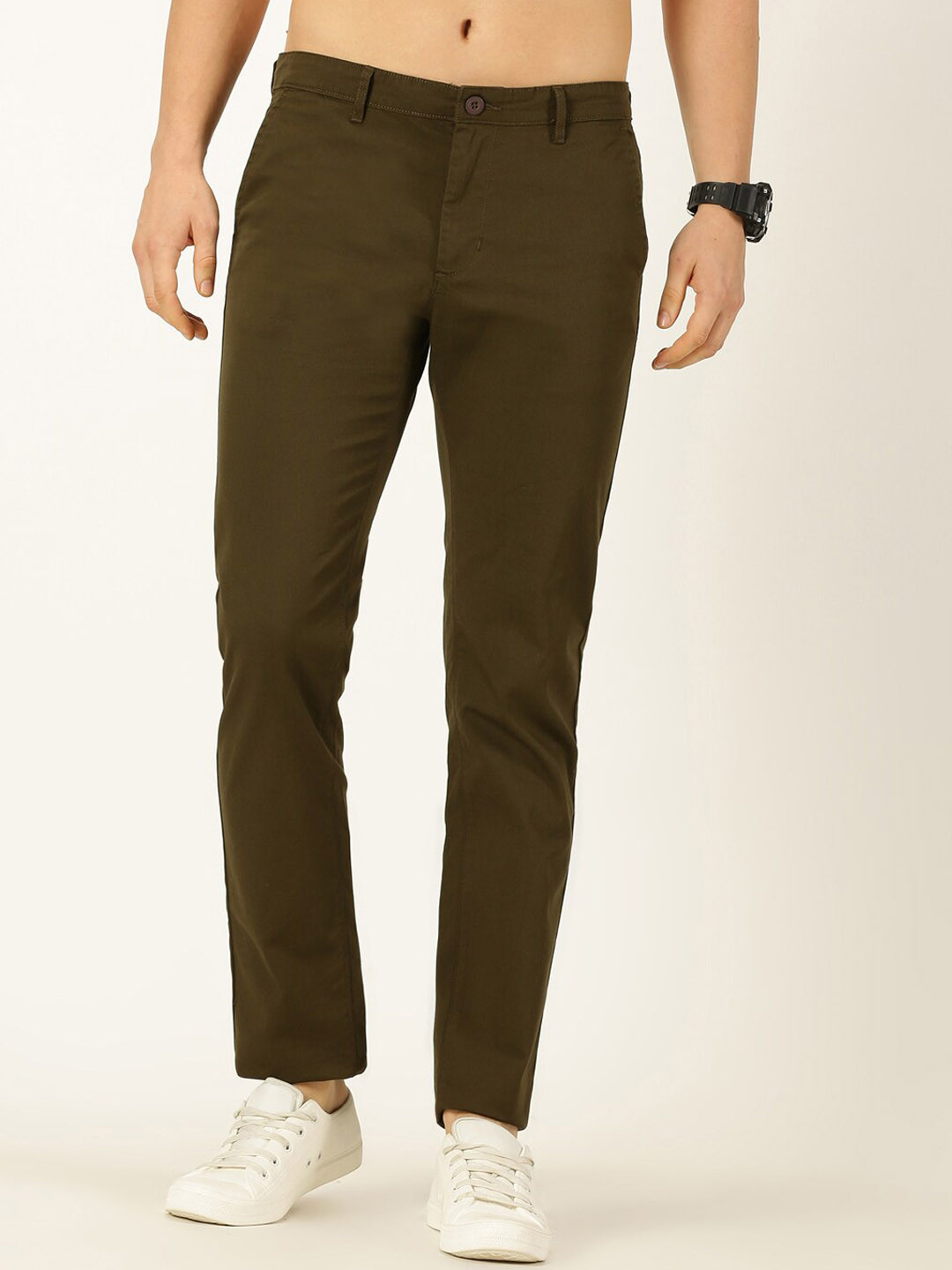 Buy Provogue Men Smart Slim Fit Easy Wash Chinos Trousers - Trousers ...