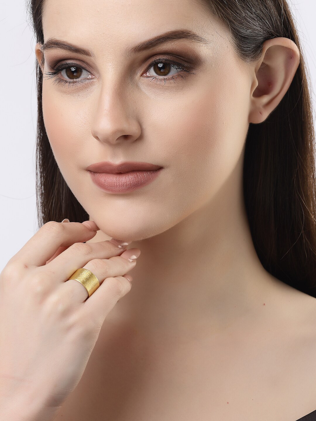 Buy NVR Women Gold Plated Solid Adjustable Finger Ring Ring for Women