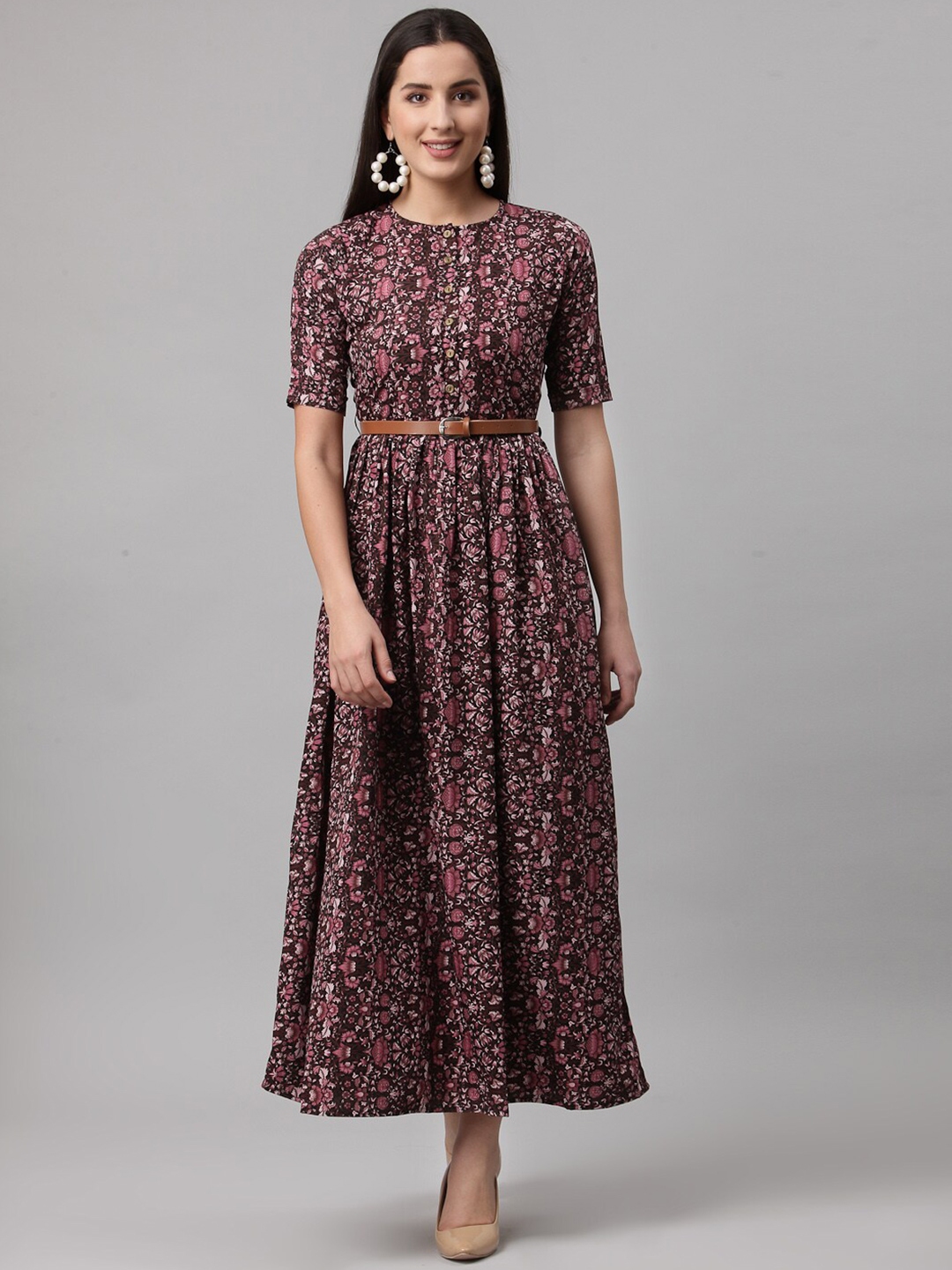 Buy Aayu Round Neck Floral Printed Maxi Dress - Dresses for Women 27377380 | Myntra