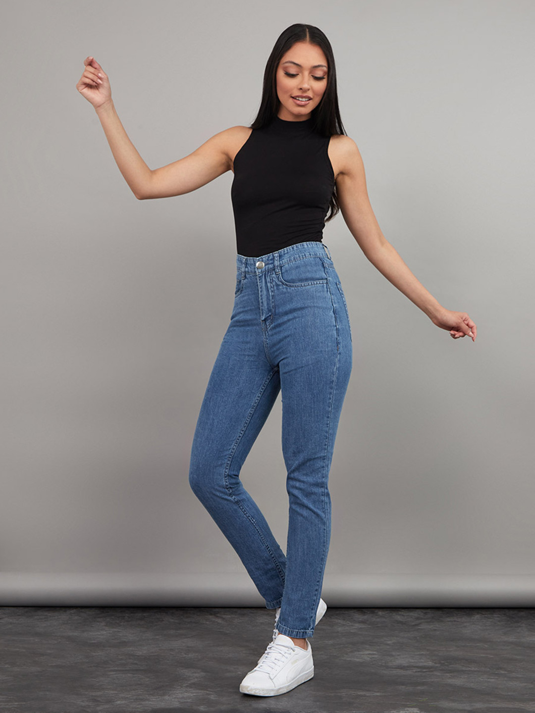 Women's Rust High Neck Fitted Top