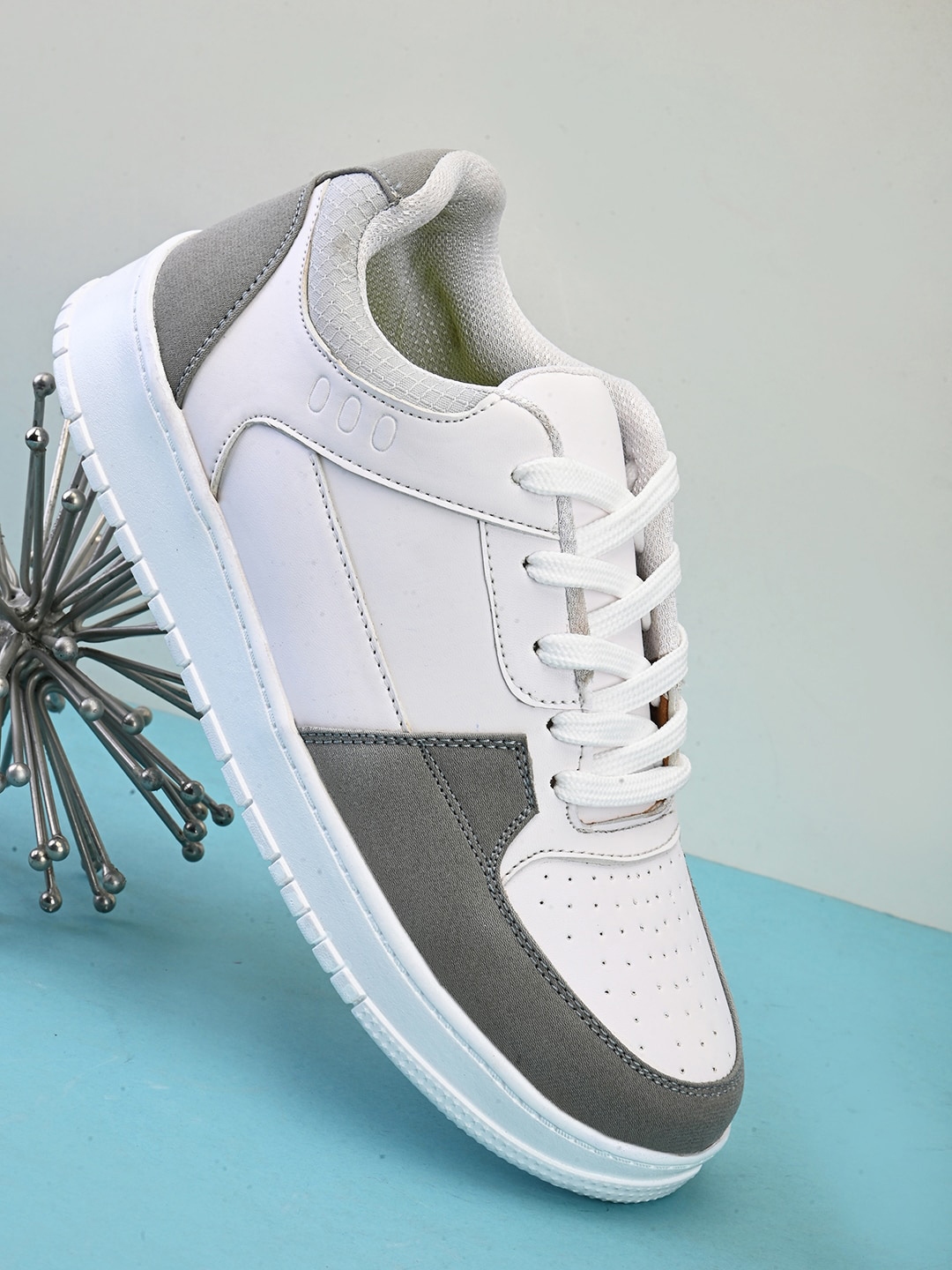 Buy The Roadster Lifestyle Co. Men Grey Colorblocked Round Toe Sneakers ...