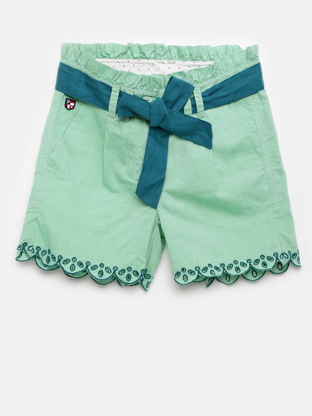 Buy U.S. Polo Assn. Kids Girls Green Shorts With Belt Shorts for Girls 274006 Myntra