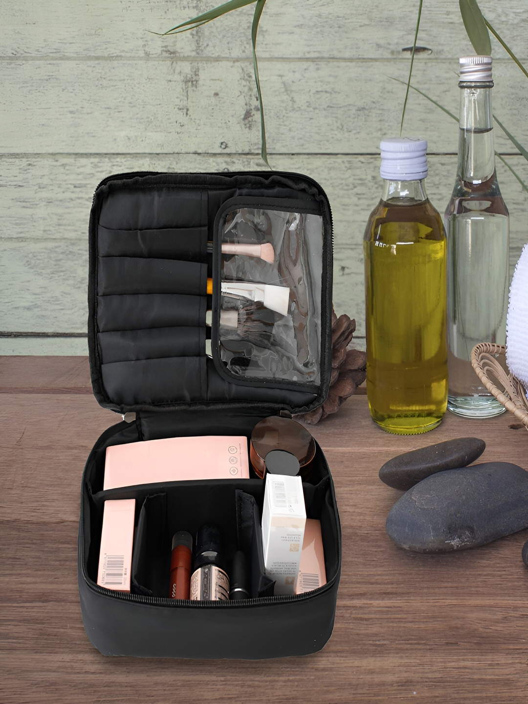 Buy Kuber Industries Black Water Resistant Makeup Organiser ...