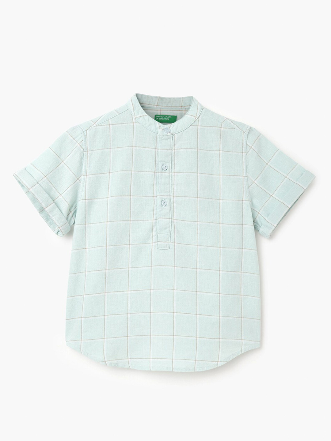 👶 United Colors Of Benetton Camisa Para Bebés – 100% Algodón – Tejido Armado – Bordado De Conejito – Cuello Y Apertura Delantera 🐇