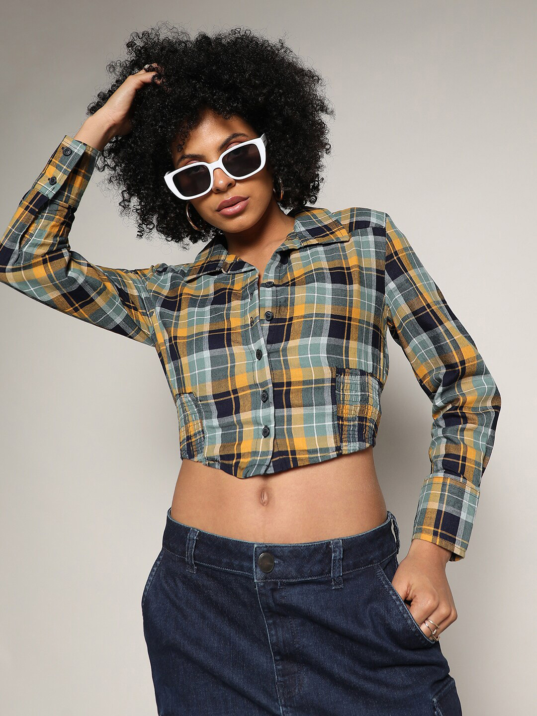 Long Sleeve Spread Collar Shirt Cotton Shirt main image 0