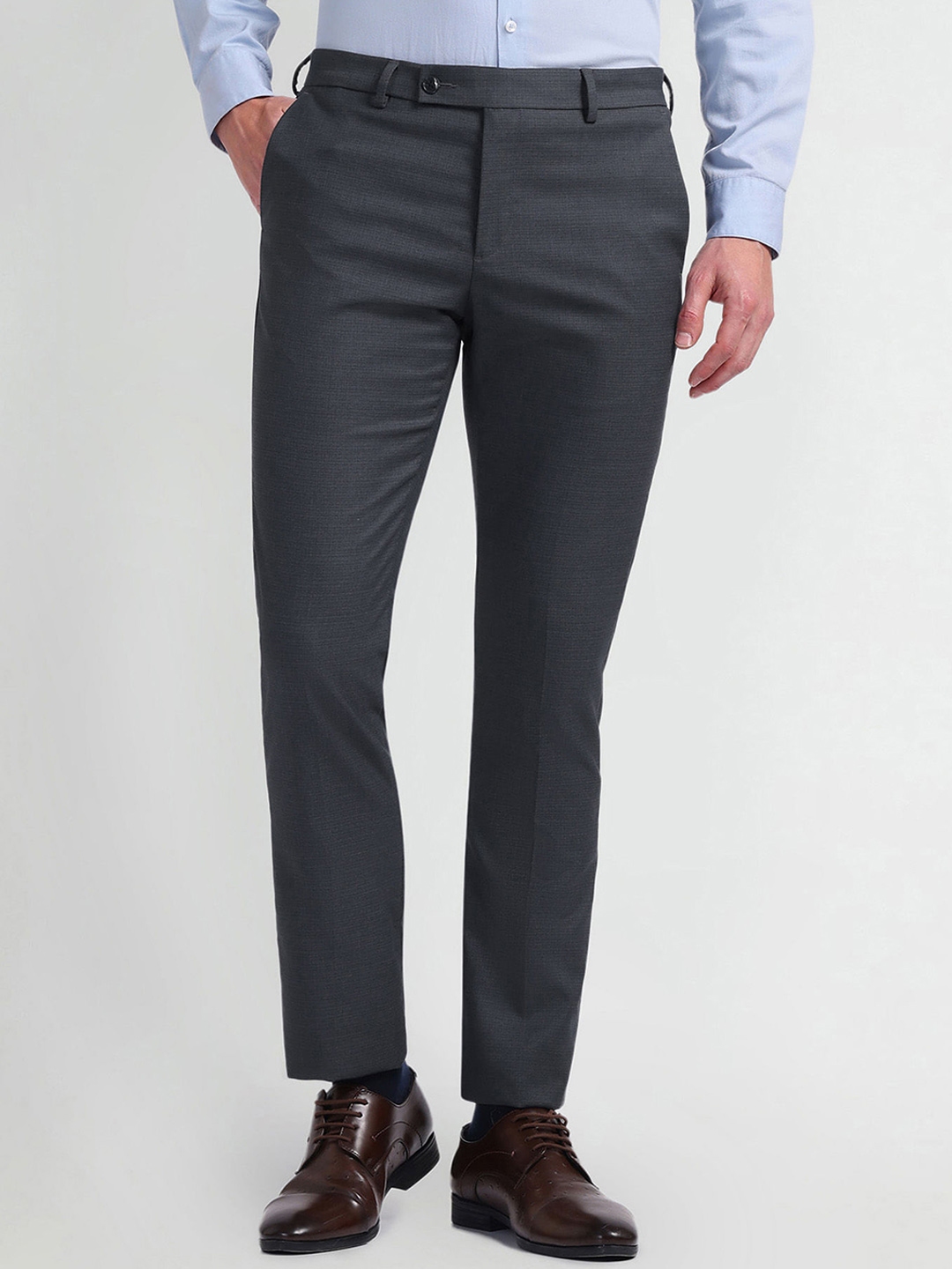 Buy Arrow Men Slim Fit Mid Rise Formal Trouser - Trousers for Men ...