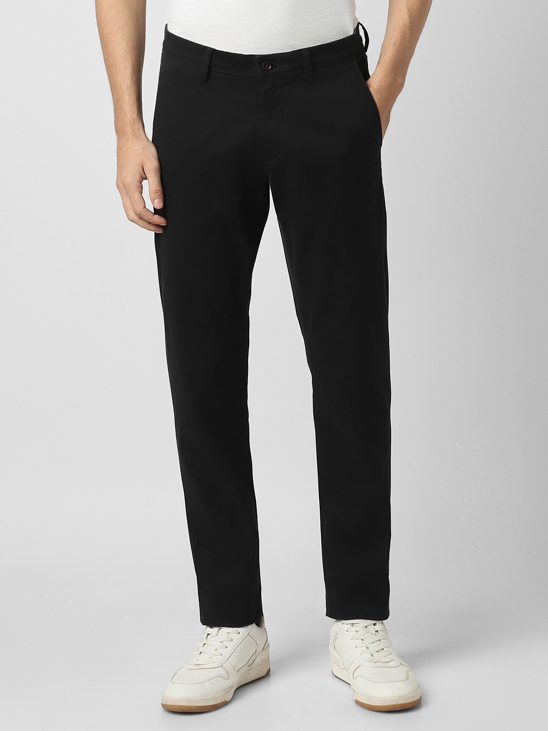Buy Van Heusen Sport Men Mid Rise Slim Fit Pure Cotton Trousers ...