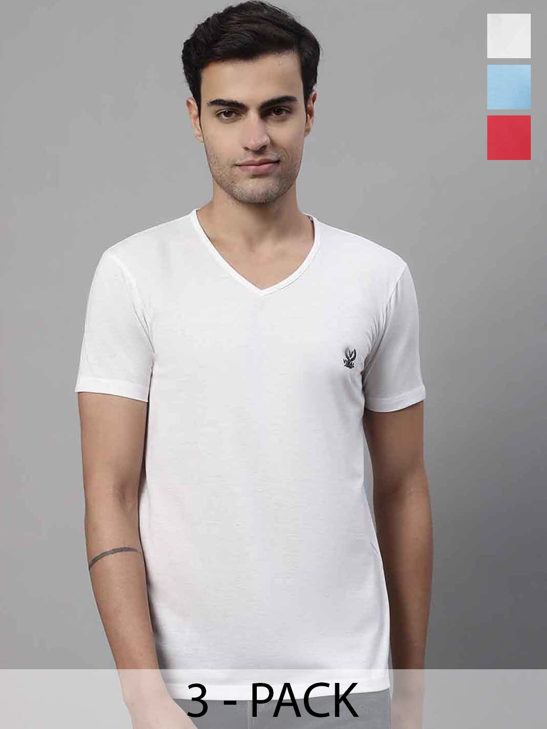 Buy VIMAL JONNEY Pack Of 3 V Neck Cotton T Shirts - Tshirts for Men ...