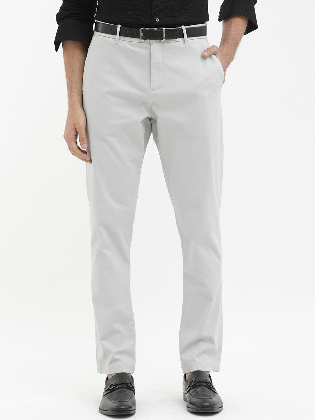 Rare Rabbit Men Windsor Navy Button Closure Pleated Relaxed Fit Plain Trouser main image 0