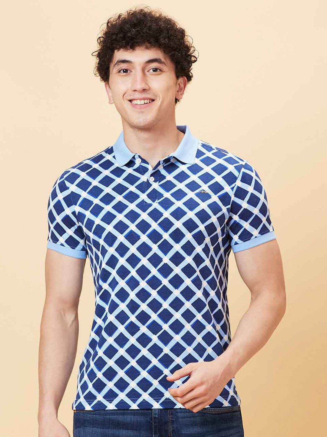 White Regular Fit Men's Polo T-Shirt by Being Human Clothing main image 0