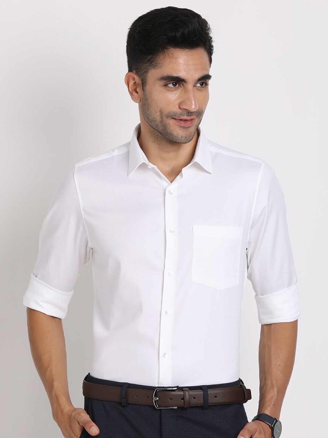 Buy Turtle Standard Slim Fit Spread Collar Pure Cotton Formal Shirt ...