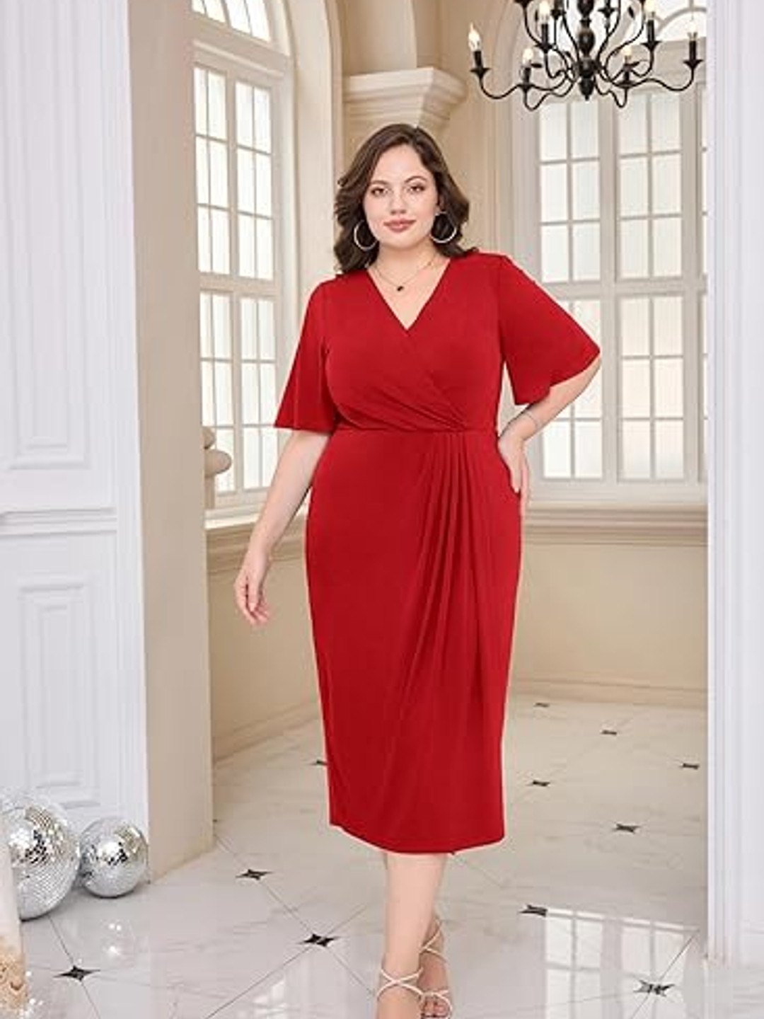 Buy Samsara Couture Ruffled Sheath Midi Dress - Dresses for Women ...