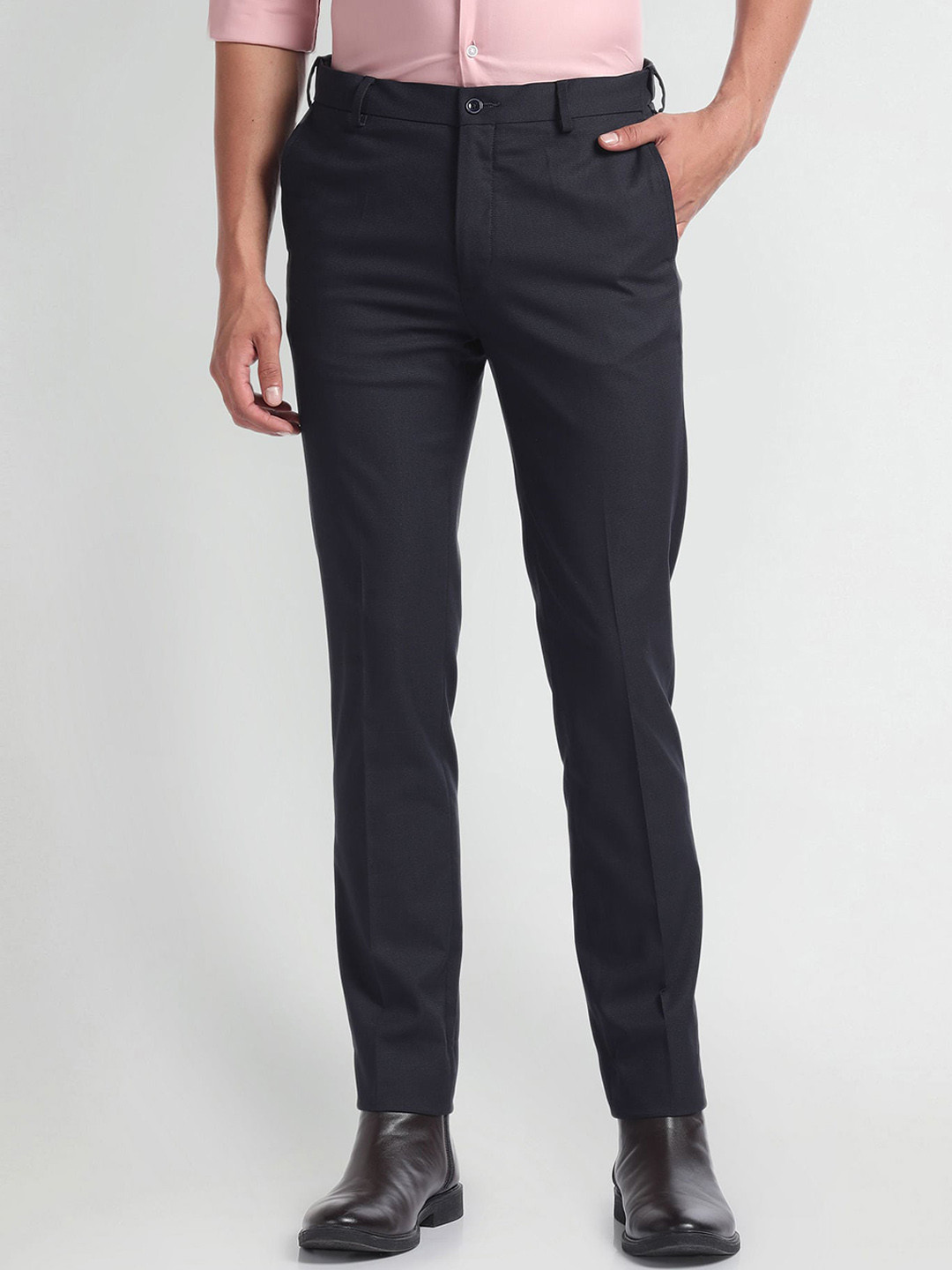 Buy Arrow New York Men Slim Fit Mid Rise Formal Trouser - Trousers for ...