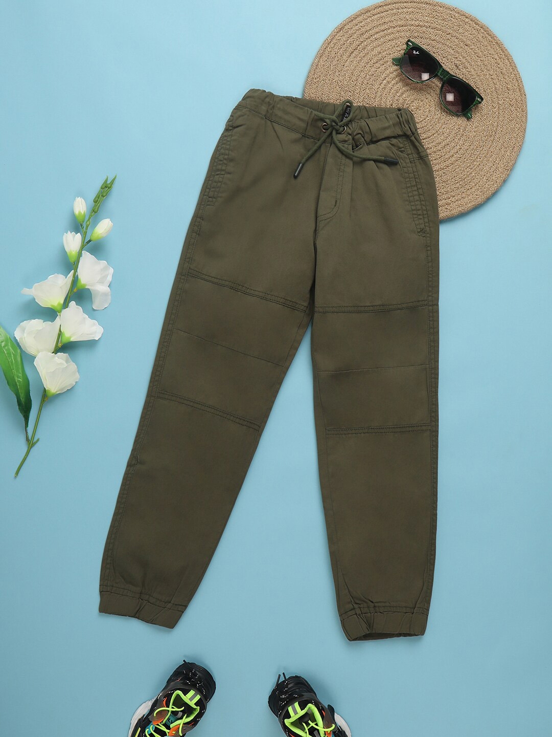 Buy V Mart Boys Mid Rise Twill Weave Cotton Jogger - Trousers for Boys ...