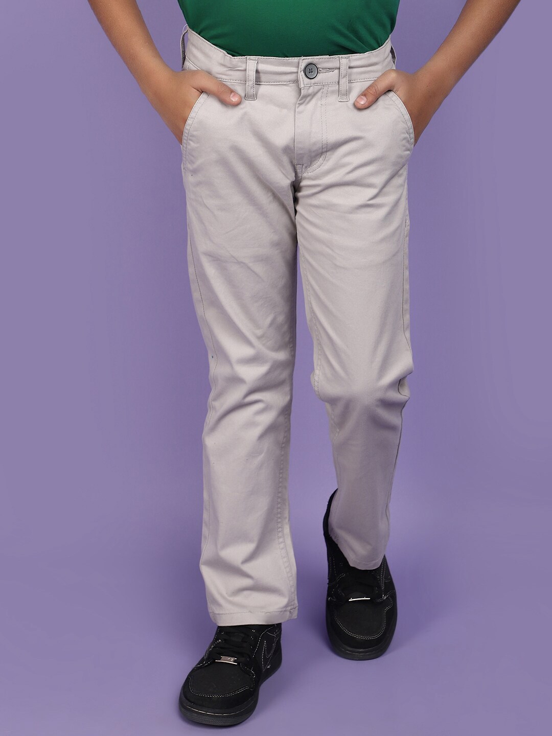 Buy V Mart Boys Mid Rise Twill Weave Cotton Chinos Trousers - Trousers ...