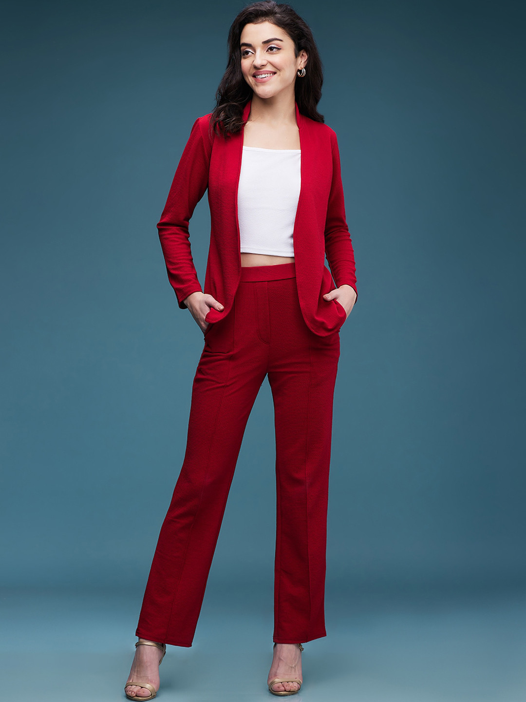 Rani Co-ord Set with Crop Top & Blazer