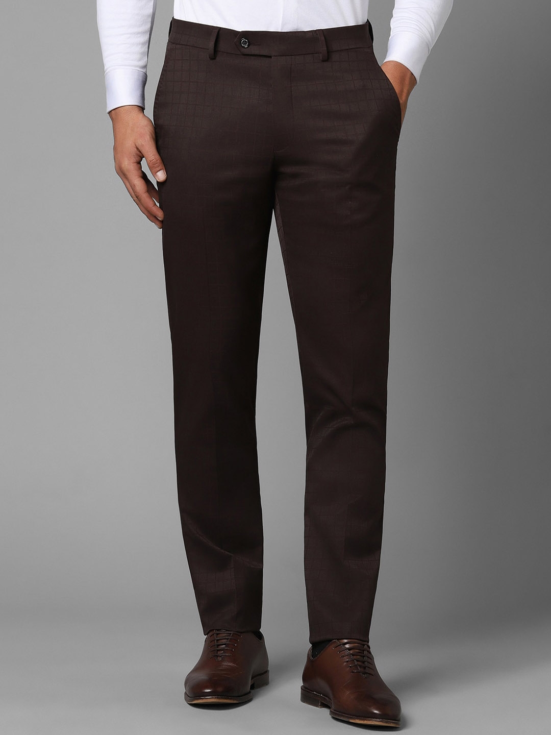 Buy Louis Philippe Men Slim Fit Mid Rise Trousers - Trousers for Men ...