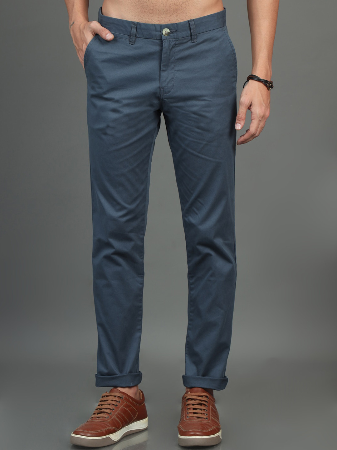 Buy Dogi Verg Men Tailored Slim Fit Cotton Chinos Trousers - Trousers ...