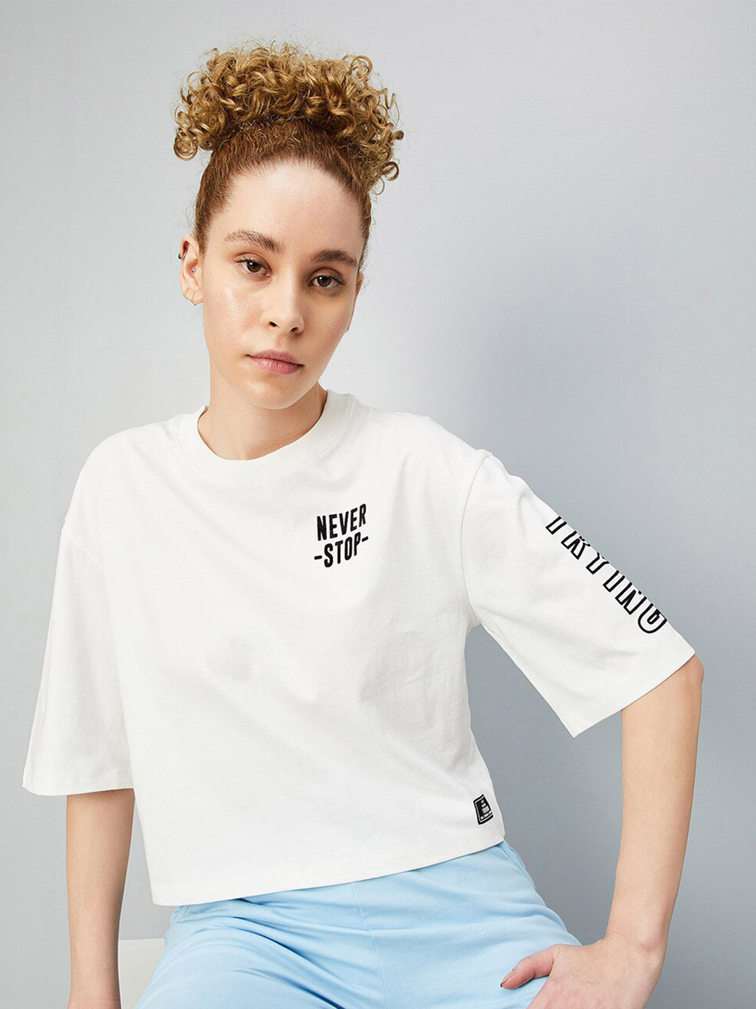 Buy Max Typography Printed Pure Cotton T Shirt - Tshirts for Women ...