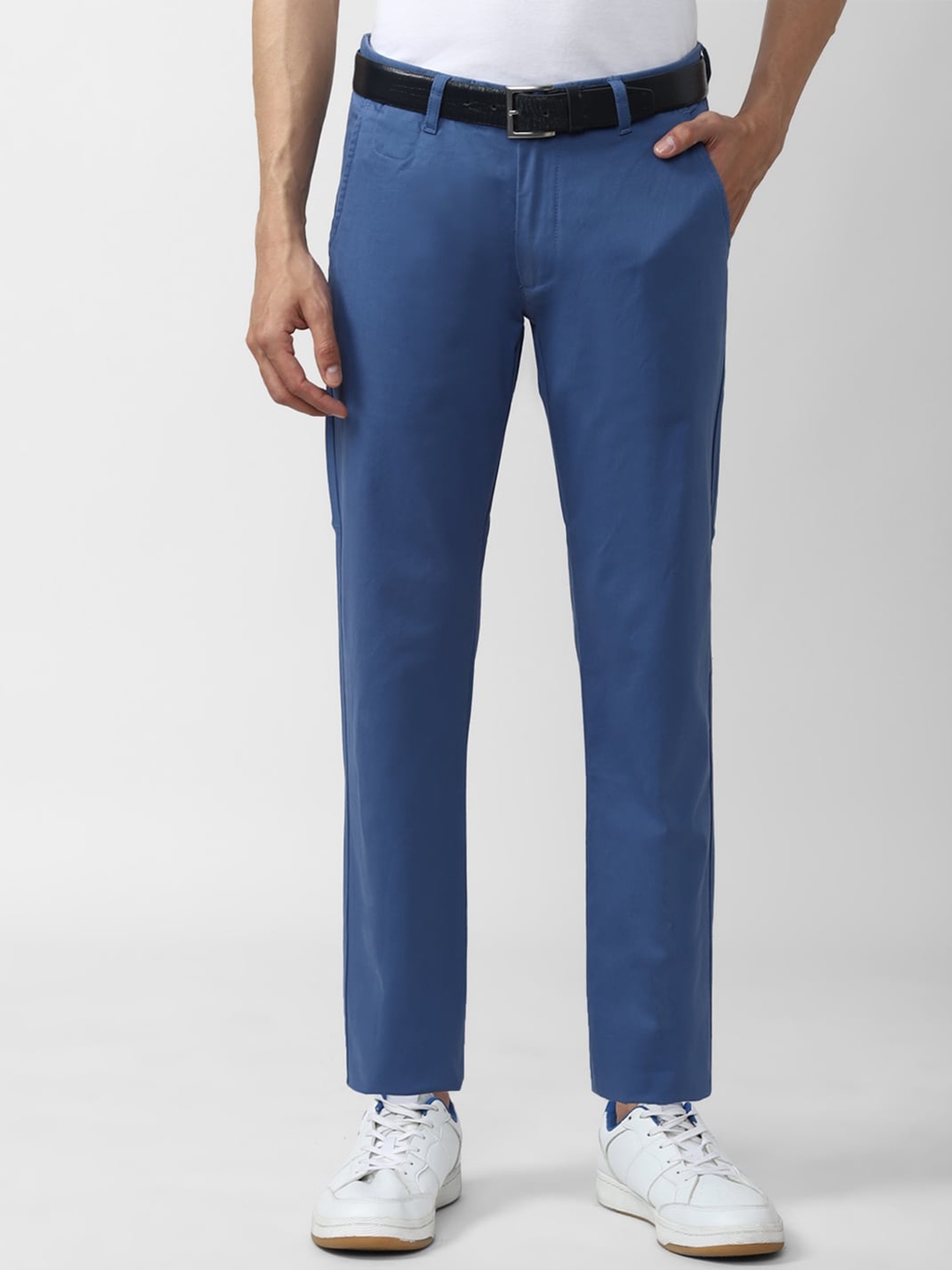 Buy PETER ENGLAND UNIVERSITY Men Super Slim Fit Casual Trousers ...