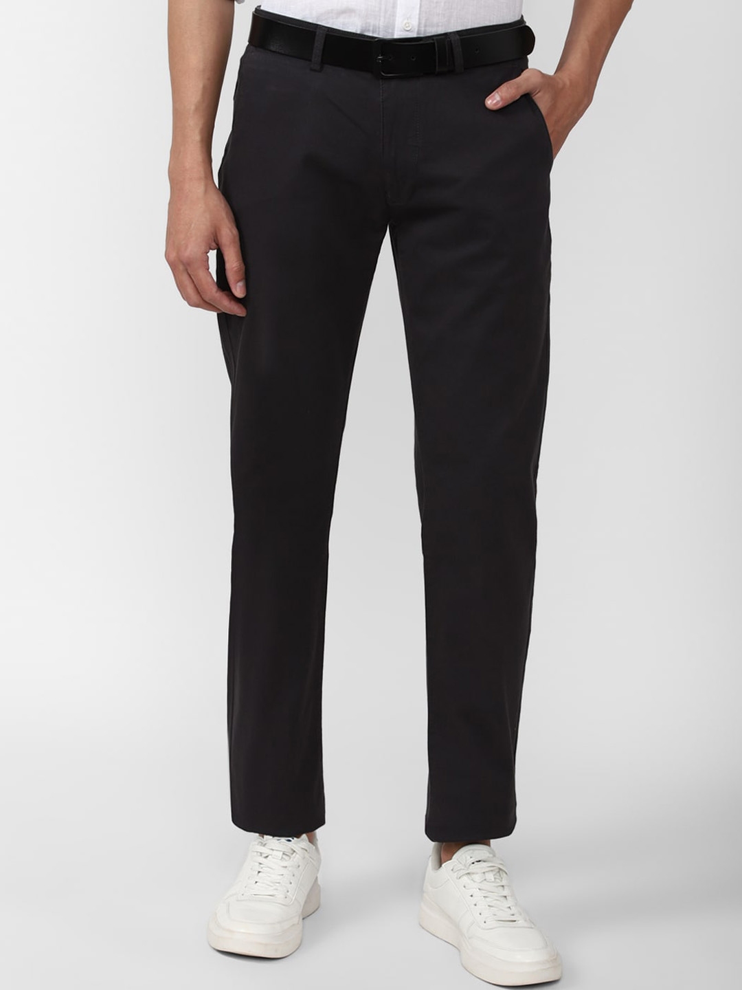 Buy PETER ENGLAND UNIVERSITY Men Super Slim Fit Casual Trousers ...