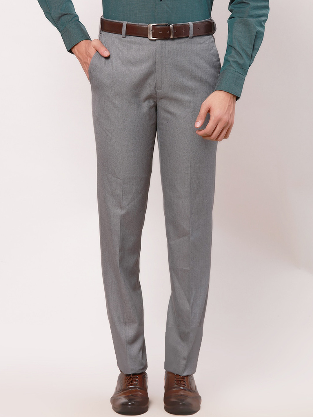 Buy Raymond Men Contemporary Fit Formal Trousers - Trousers for Men ...
