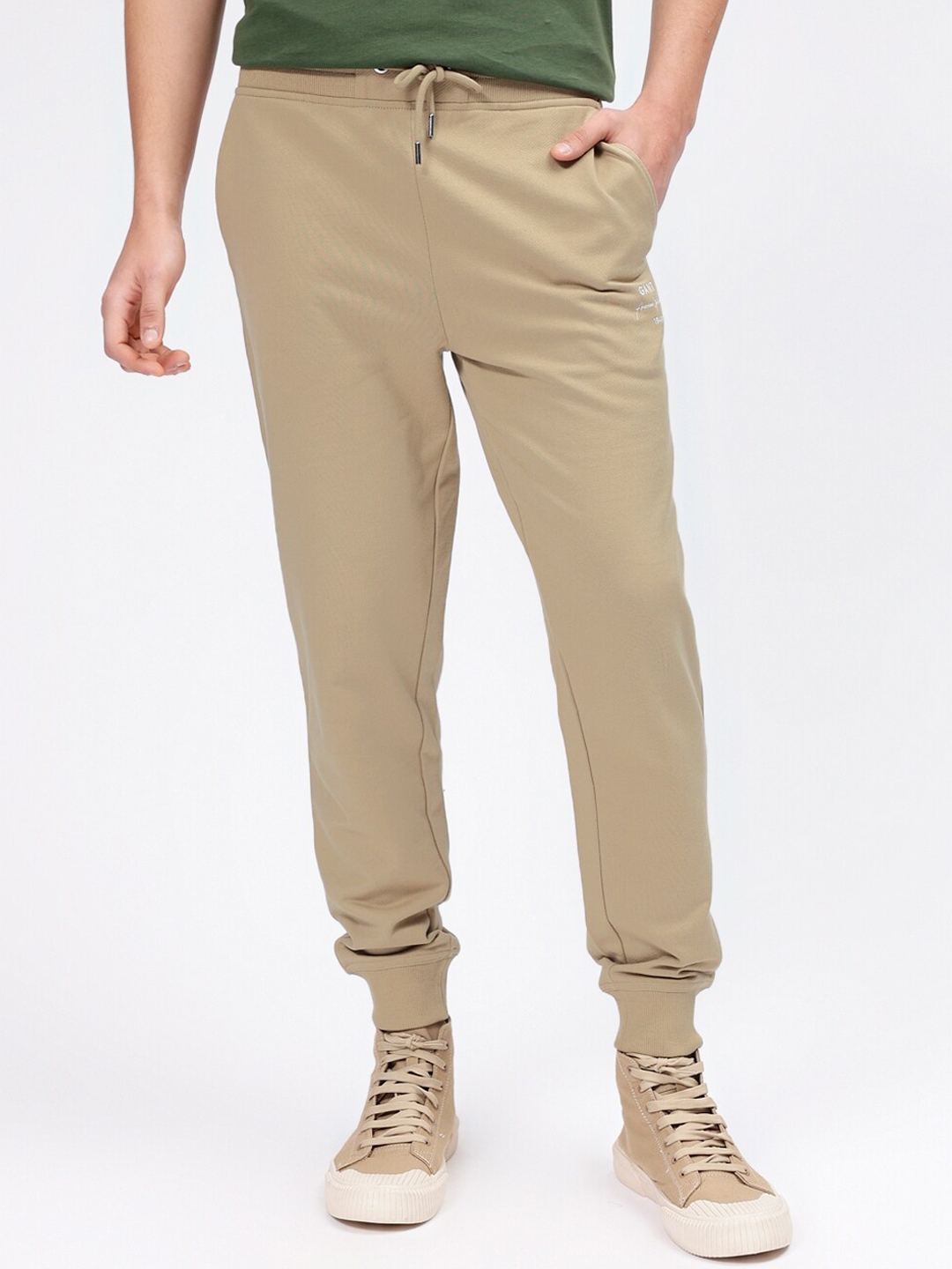 Buy GANT Men Solid Mid Rise Regular Fit Trackpants - Track Pants for ...