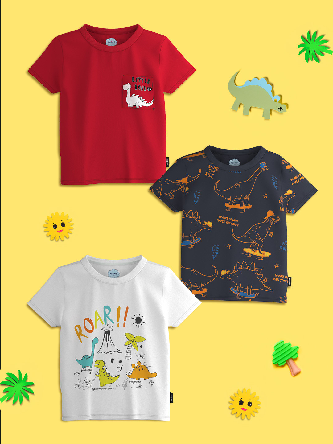 Nautinati Teal Puff-printed Oversized T-shirt for Boys