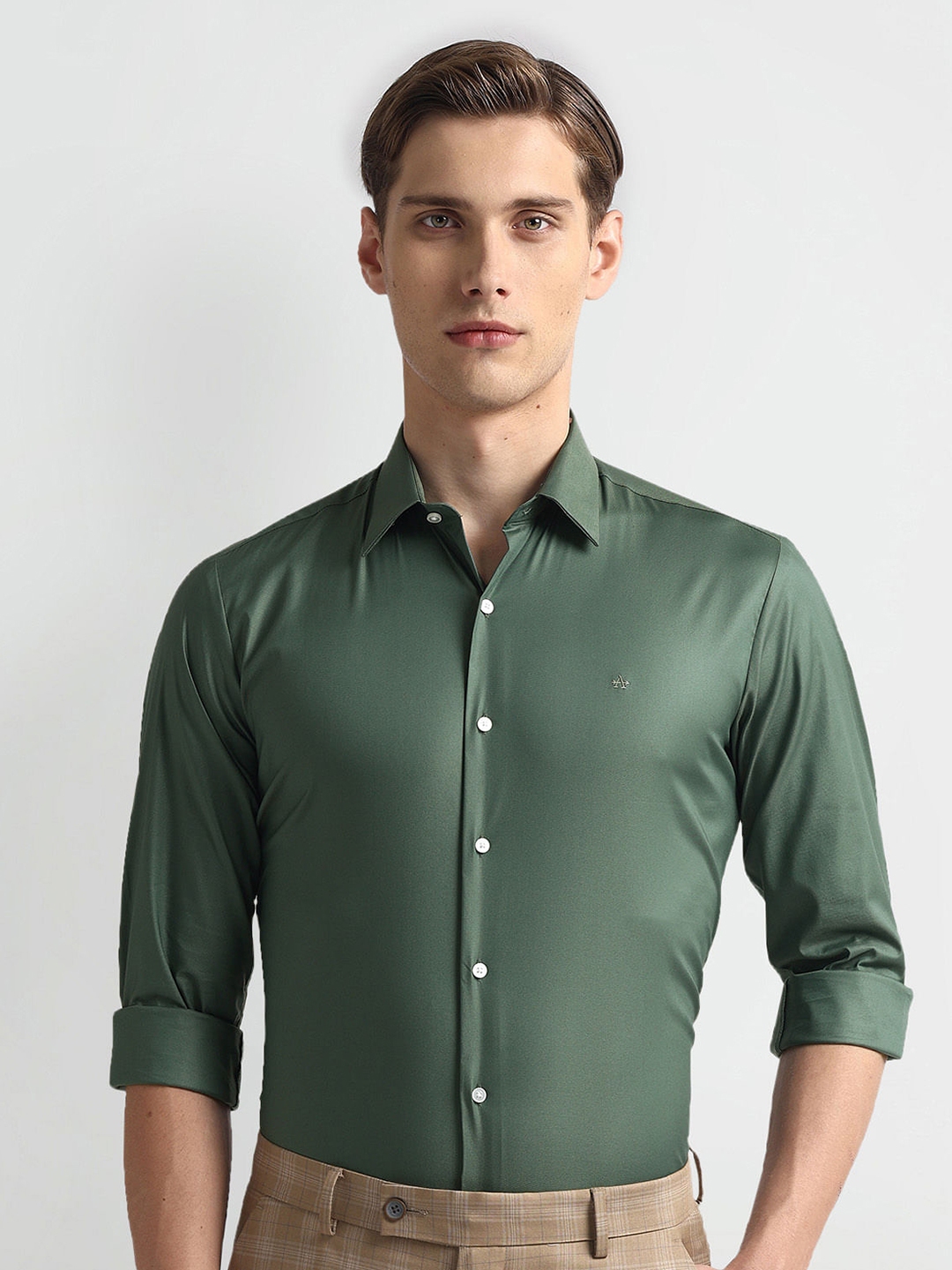 Buy Arrow New York Slim Fit Spread Collar Twill Formal Shirt - Shirts ...