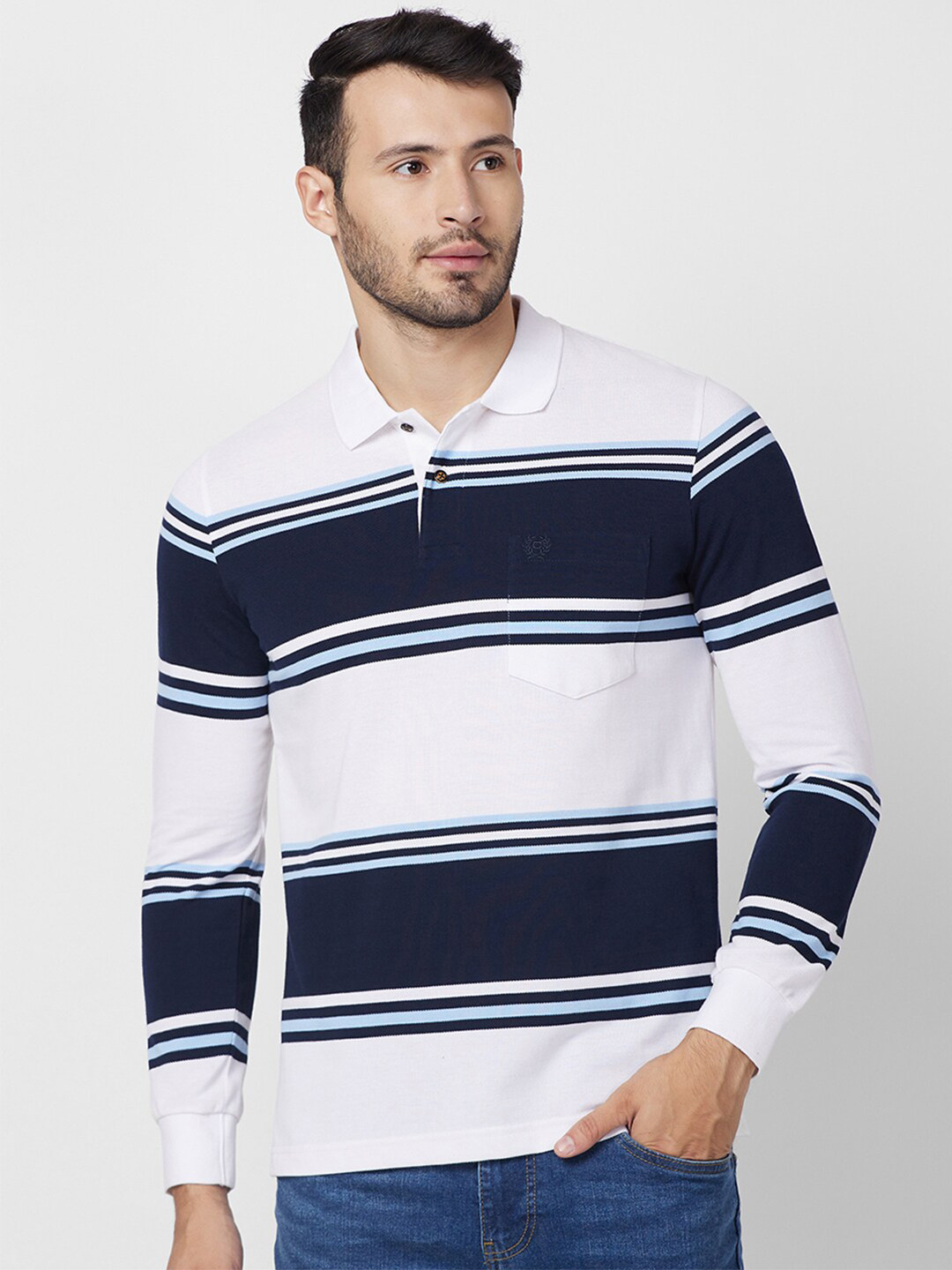 Casual Striped Polo Collar T-Shirt Dress