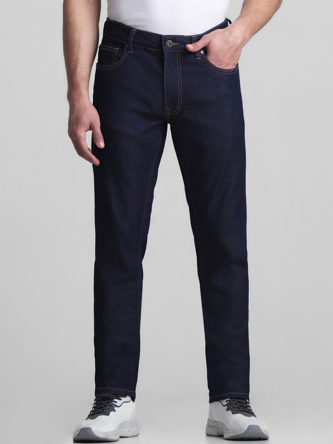 Buy Jack & Jones Men Tim Slim Fit Low Rise Clean Look Stretchable Jeans ...