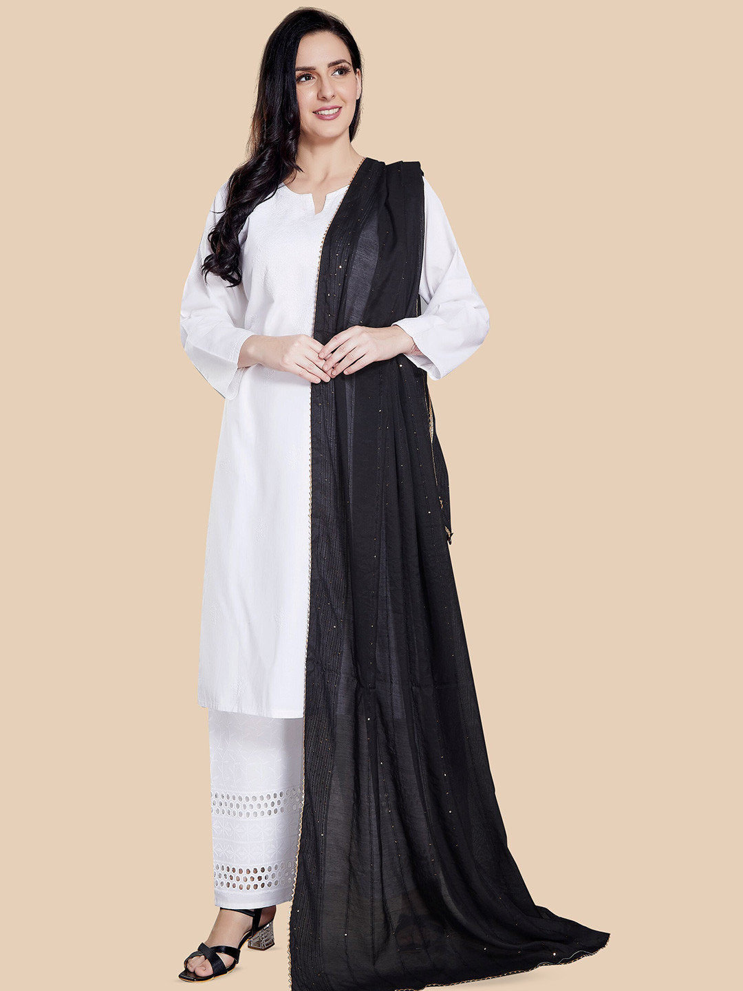 Dupatta Etnica Dupatta Donna Rani Saahba In Seta Artistica - Sciarpa