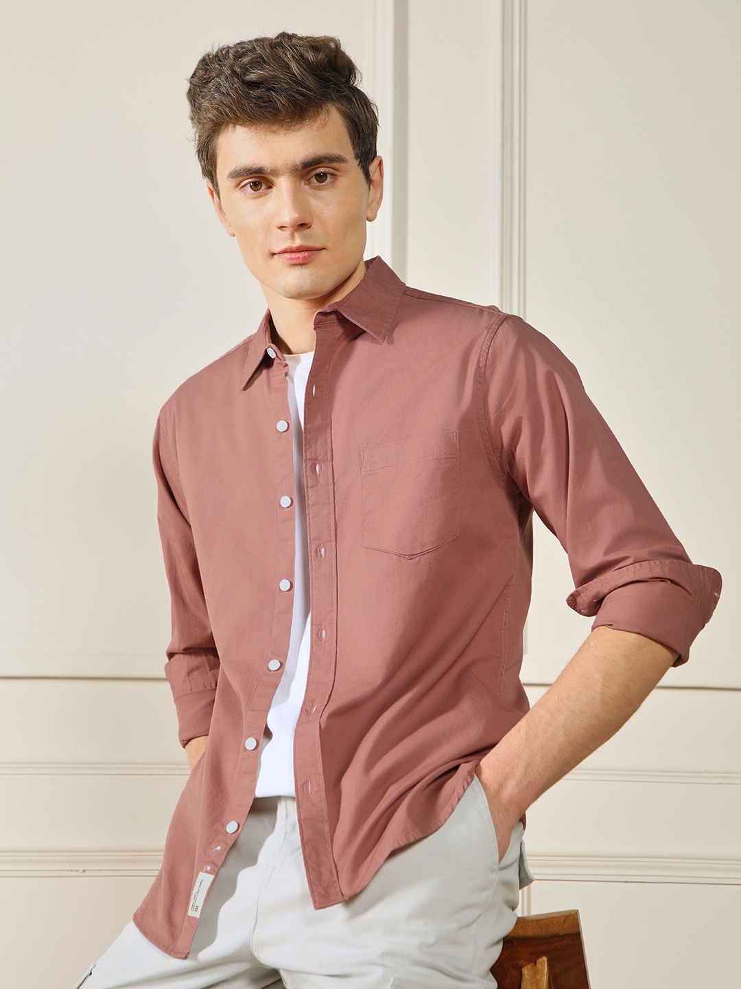 Buy Dennis Lingo Spread Collar Cotton Casual Shirt - Shirts for Men ...