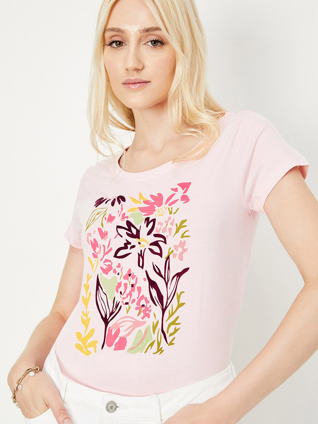 Cotton T-Shirt with Maxi Print