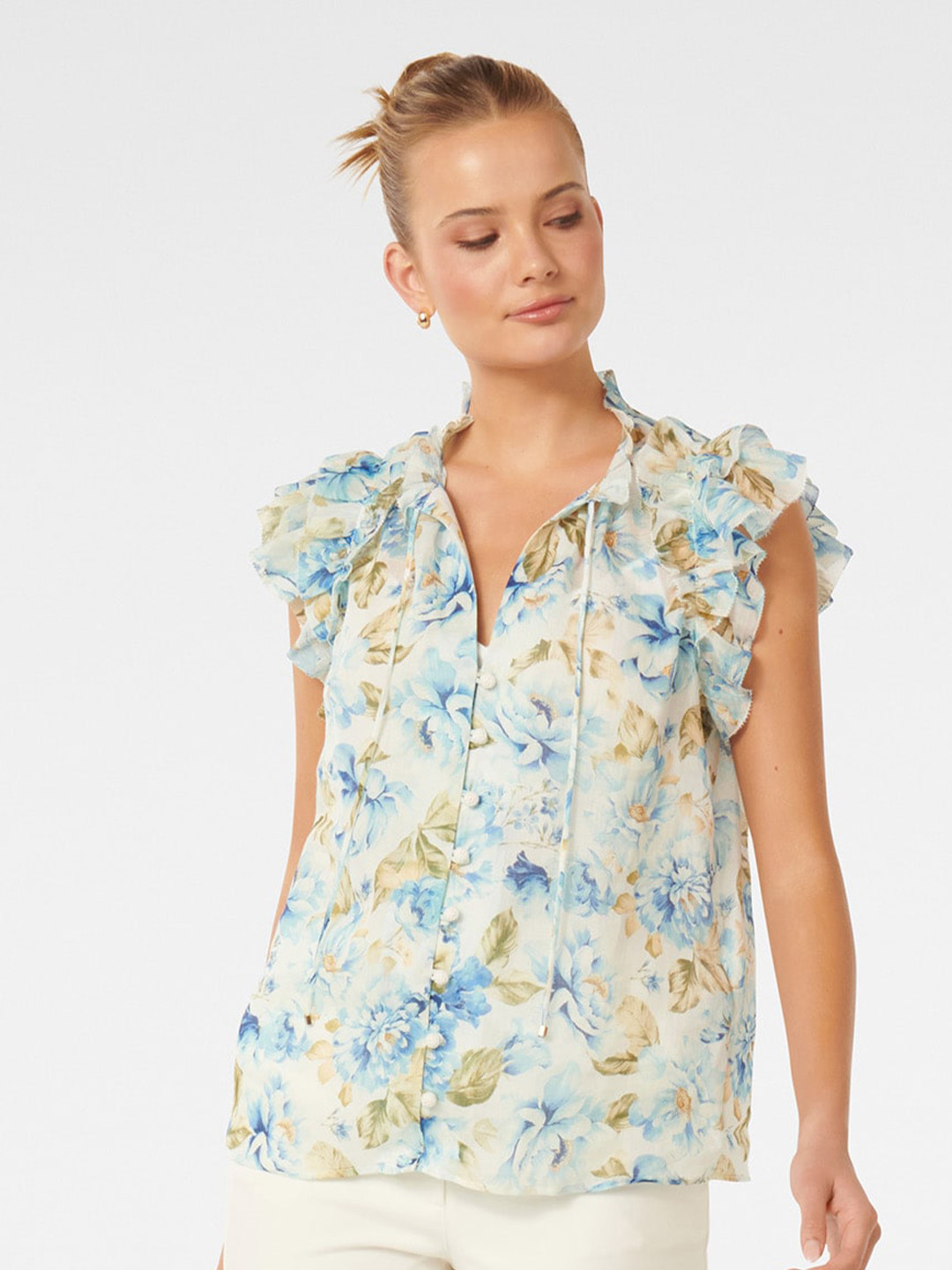 Flutter Sleeve Floral Top