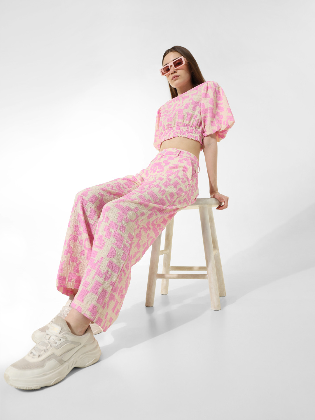 Women's Coral Straight Fit Cotton Parallel Trousers