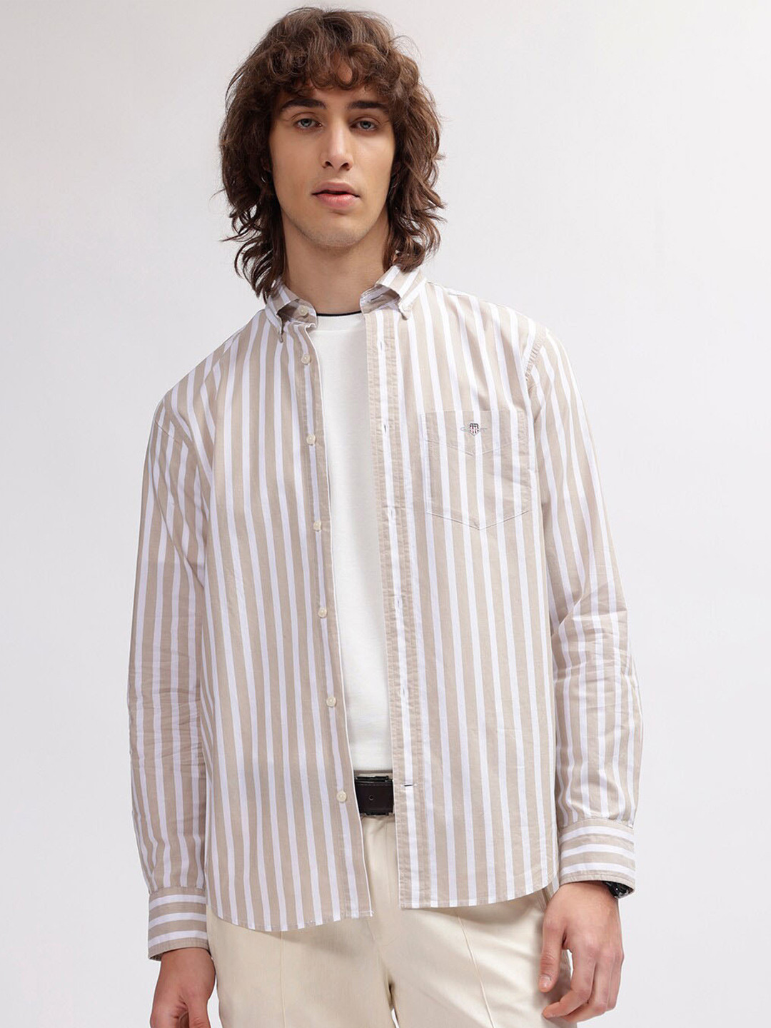 Gant Men Multicolor Striped Button-Down Collar Full Sleeves Shirt