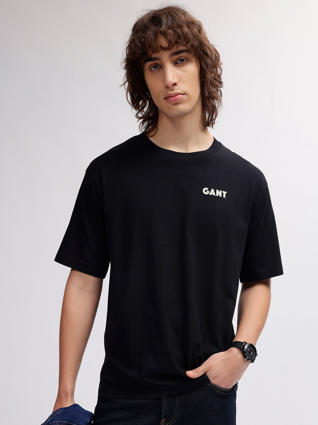 Gant Men Pink Solid T-Shirt