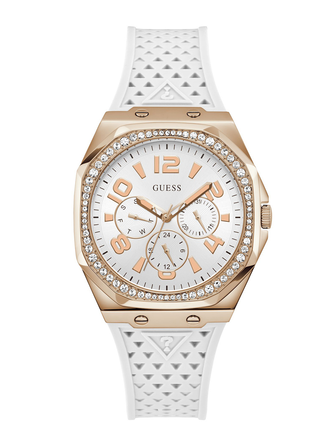Guess Asteria Multifunction Blue Dial Blue Rubber Strap Watch For Women - GW0620L3