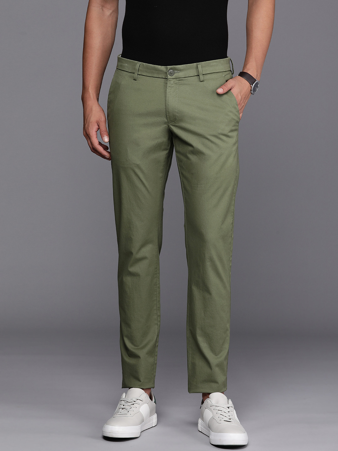 Buy Allen Solly Men Slim Fit Smart Casual Trousers - Trousers for Men ...