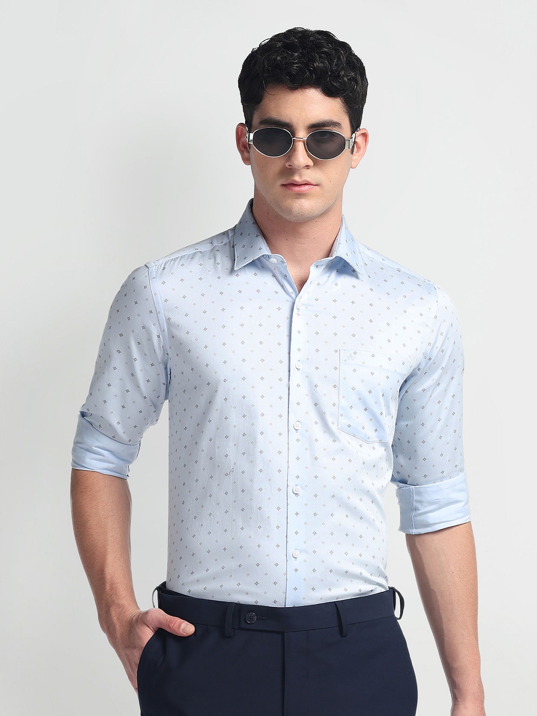 Buy Arrow Men Slim Fit Opaque Printed Formal Shirt - Shirts for Men ...