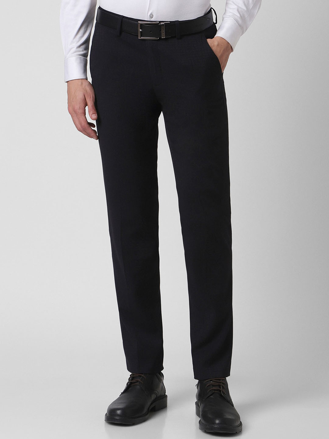 Buy Peter England Elite Men Slim Fit Trousers - Trousers for Men ...